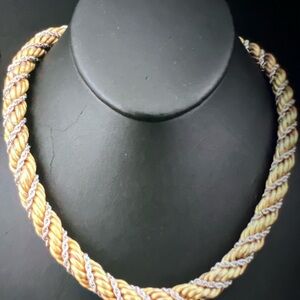 14K yellow gold and 10K white gold chain 2Tone gold Necklace
